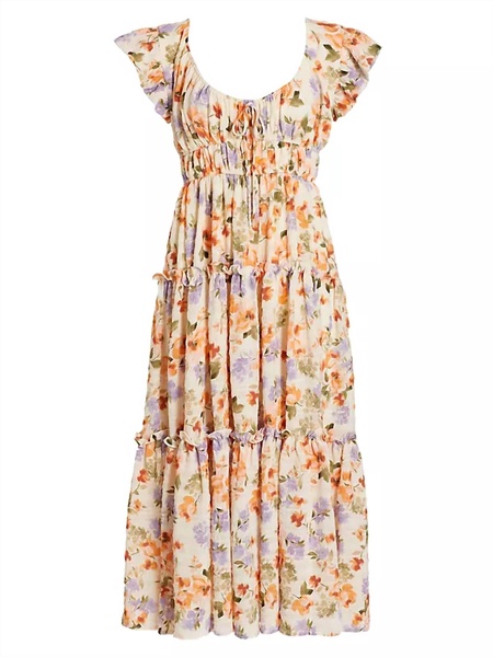 sibyl midi dress in floral multi