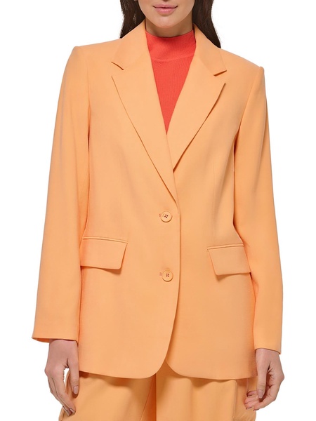 womens woven long sleeves two-button blazer