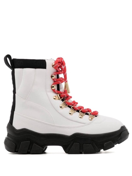 women's hike lace up boots in white/black