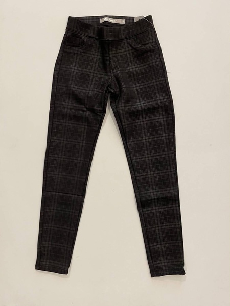 girl's pattern skinny pant in plaid