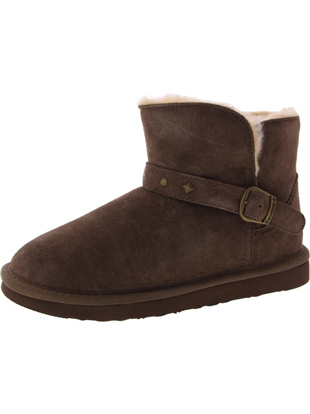 jade womens suede pull on shearling boots