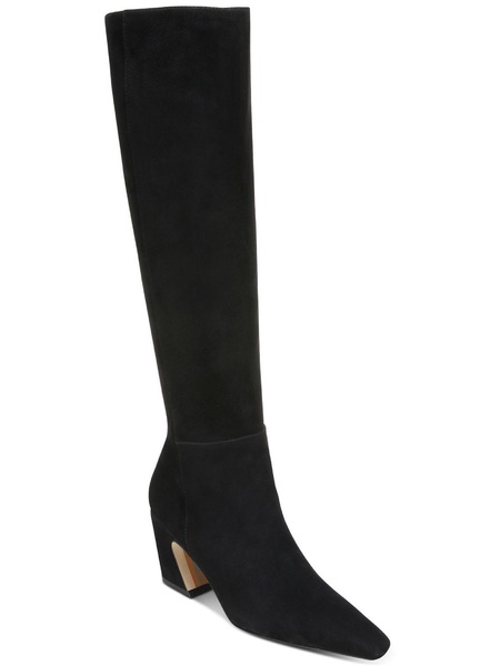 sulema womens suede pointed toe knee-high boots