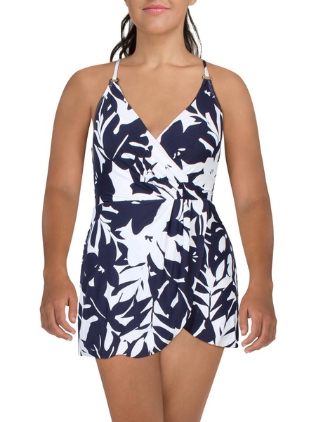 womens printed nylon one-piece swimsuit