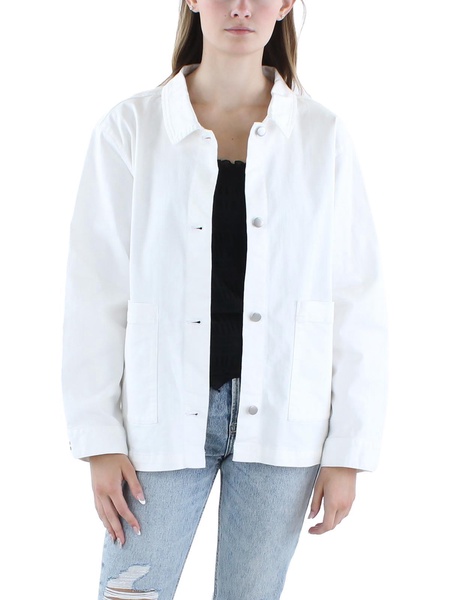 womens solid organic cotton denim jacket