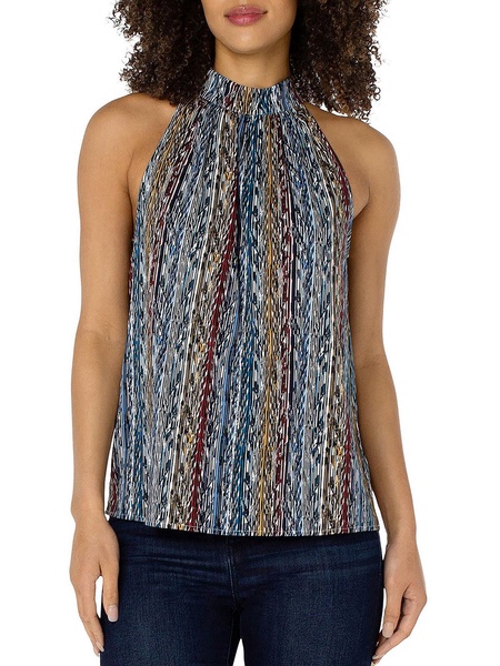 womens ikat sleeveless halter top