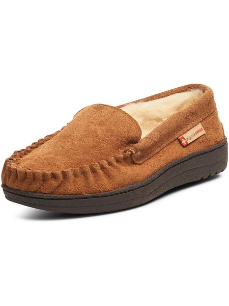 yukon mens suede shearling moccasin slippers