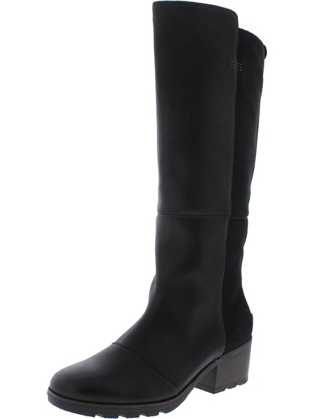 cate tall womens leather pull on knee-high boots