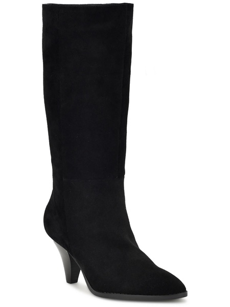 ceynote womens pull on pointed toe knee-high boots