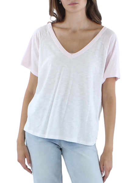 hallie womens colorblock v-neck t-shirt