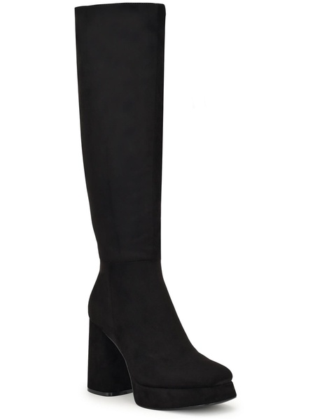 vadda2 womens faux suede block heel knee-high boots