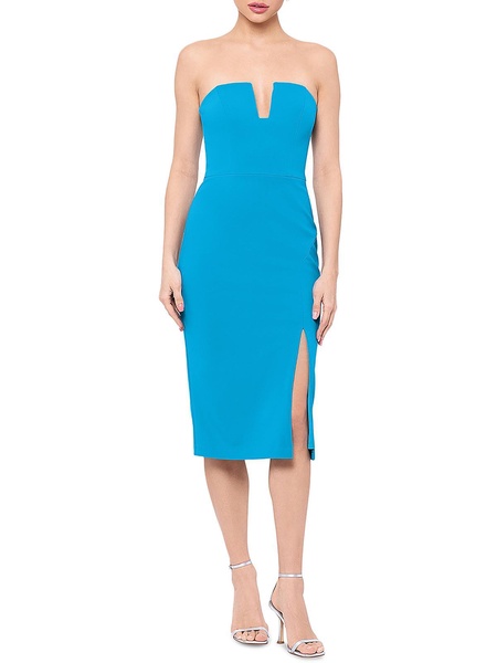 womens slit midi sheath dress