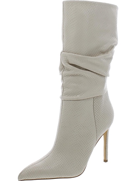 romy womens leather pointed toe mid-calf boots