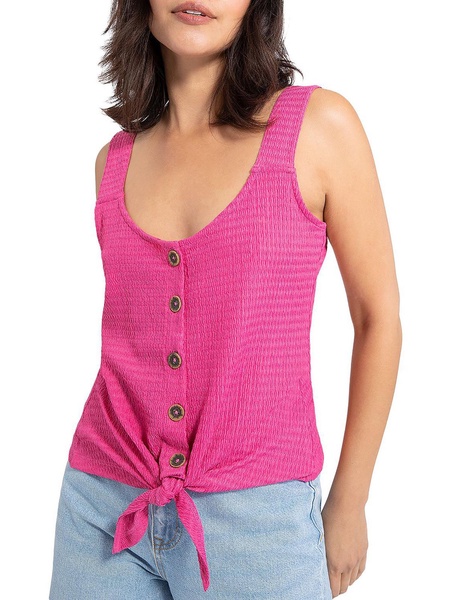 womens button-down tie front tank top