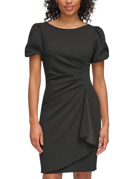 womens gathered crepe sheath dress