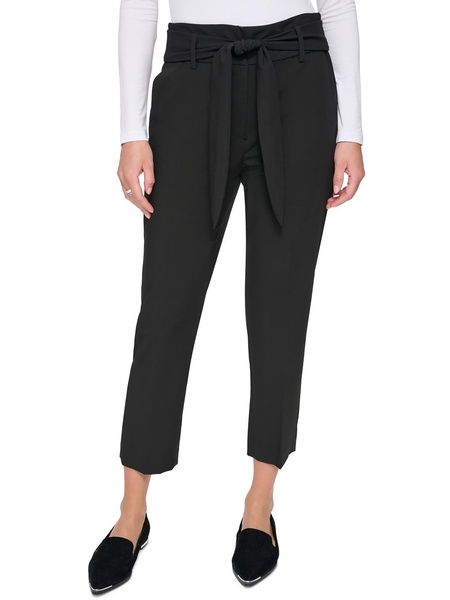 womens solid polyester high-waisted pants