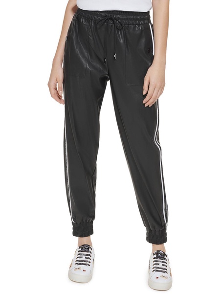 womens faux leather sweatpants jogger pants