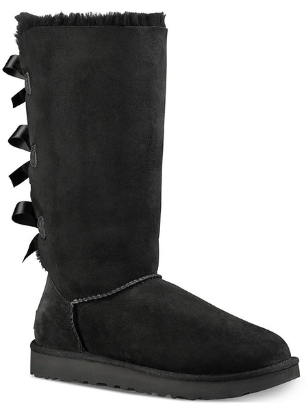 bailey bow ii tall womens suede pull on shearling boots