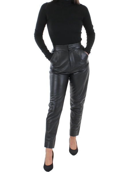 philomenia womens faux leather high rise trouser pants