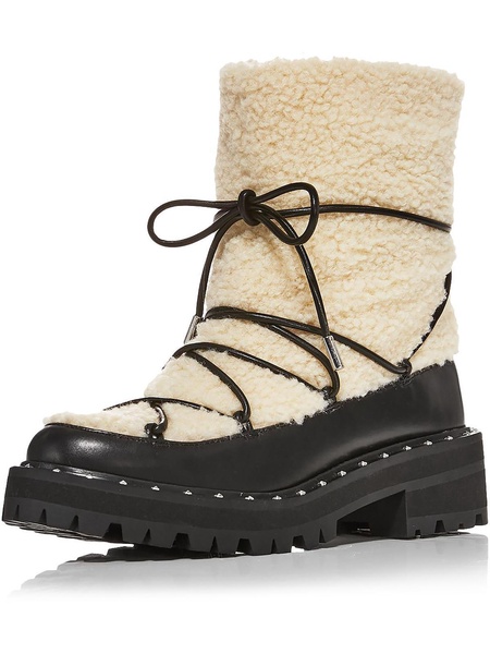 fuzz womens leather lugged sole winter & snow boots