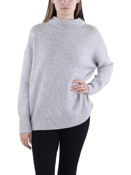 marled funned womens cashmere crochet pullover sweater