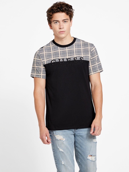 eco davion plaid logo tee