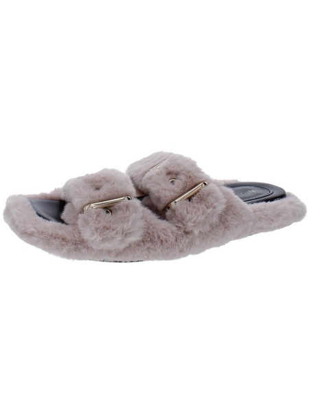 womens faux fur cozy slide slippers