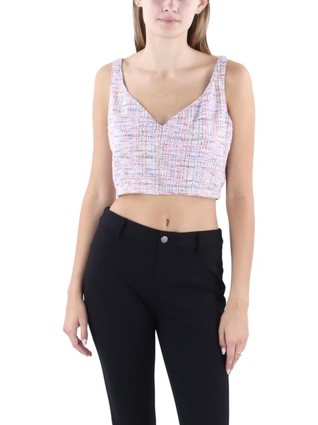 womens tweed cropped halter top