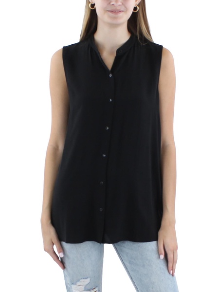 womens si silk button-down top