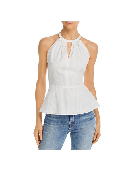 womens peplum keyhole halter top