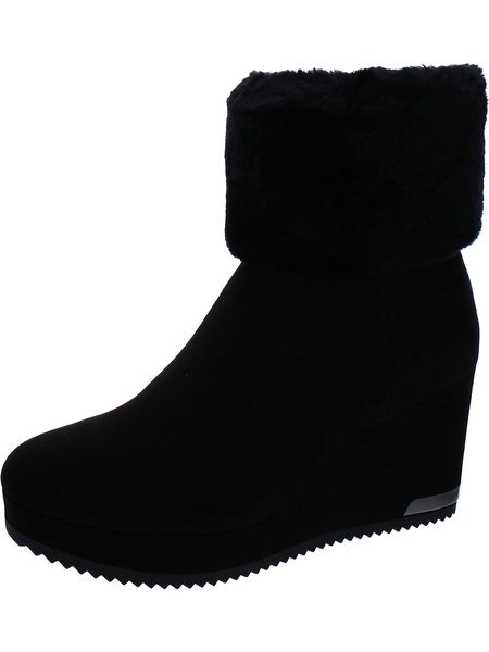 nadra  womens faux suede dressy booties