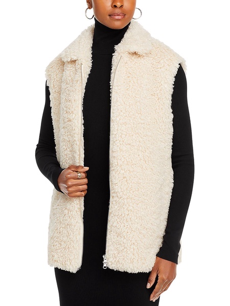 orion womens faux fur collared casual vest