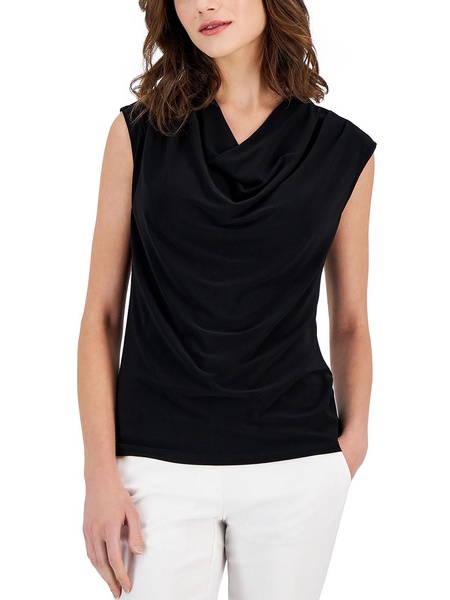 womens cowl-neck work wear shell