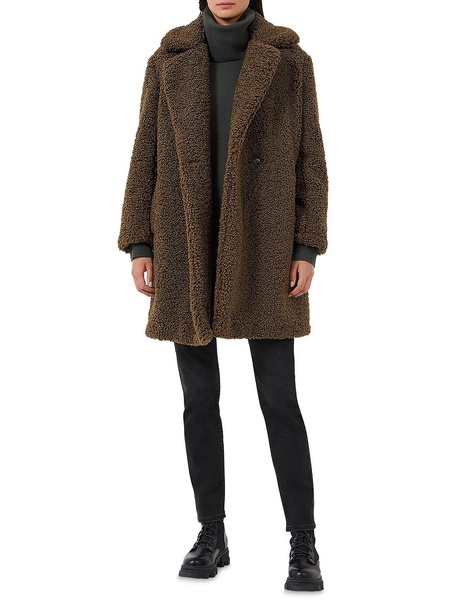 callie iren borg womens mid-length oversize faux fur coat