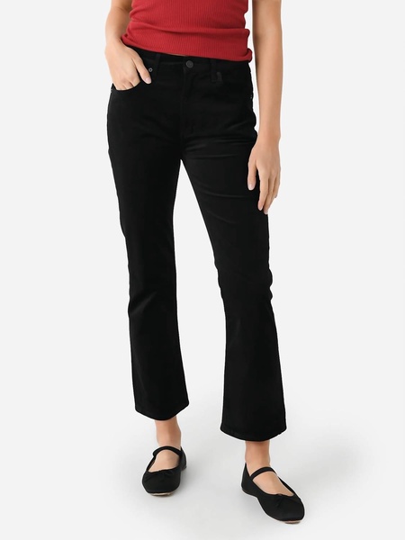 isola velvet bootcut pant in black