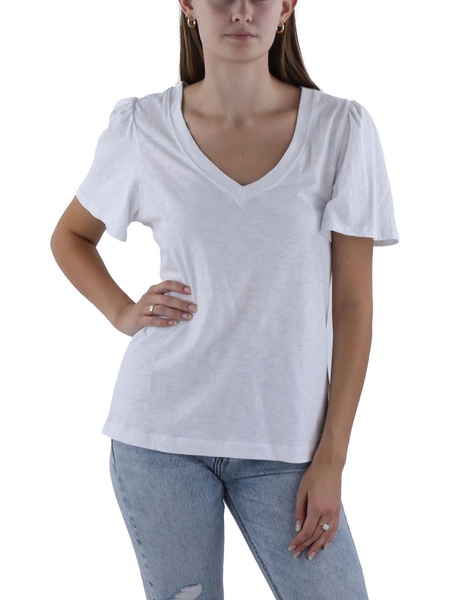 womens cotton v-neck pullover top