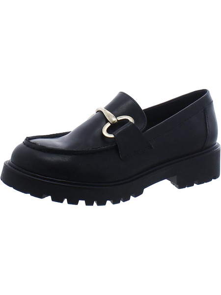 haezel womens faux leather bit loafers