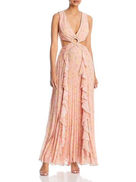 womens chiffon cut-out evening dress