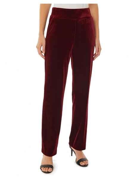 womens velour pull on straight leg pants