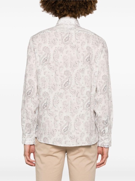 paisley-print linen shirt