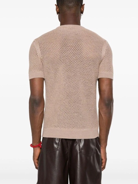 open-knit wool T-shirt