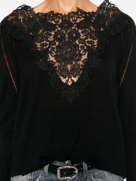 lace-detail sweater 