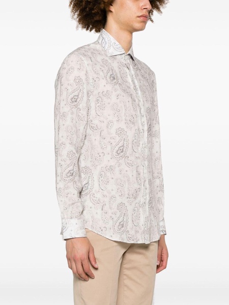 paisley-print linen shirt