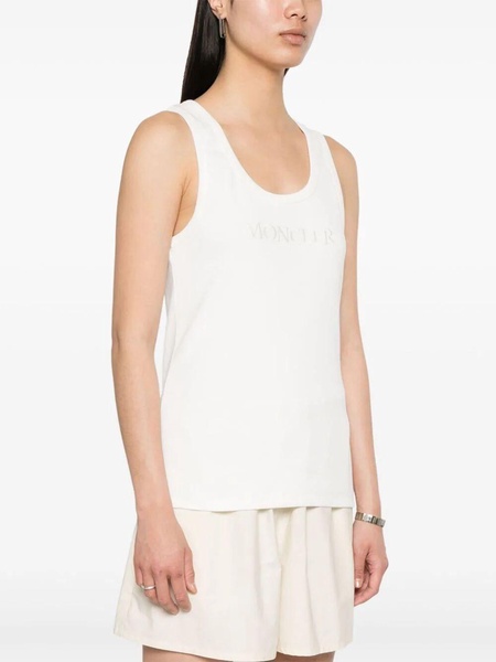 logo-embroidered tank top