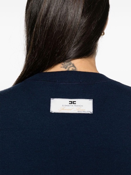 towelling-logo cropped sweater