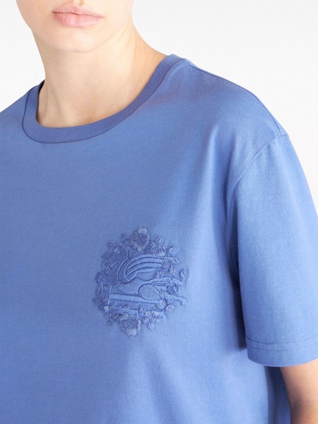 Pegaso-embroidered cotton T-shirt