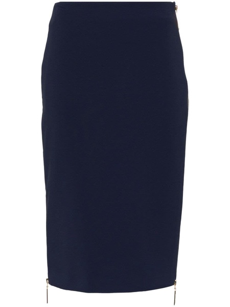 zip-detail crepe midi skirt 