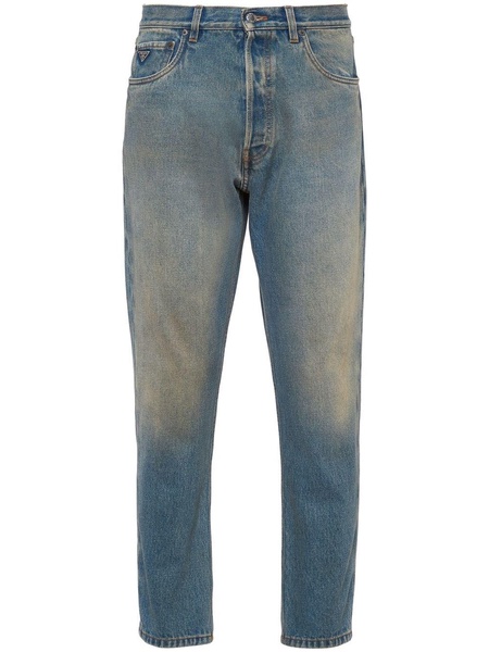 distressed-effect straight-leg jeans