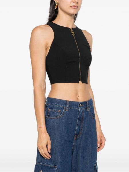 crepe racerback crop top