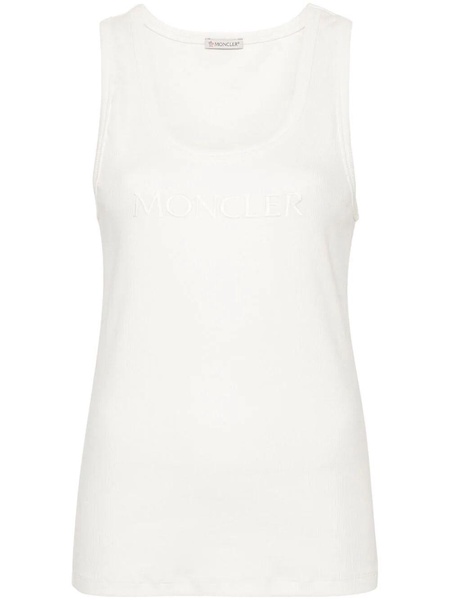 logo-embroidered tank top