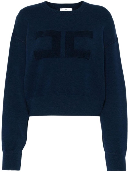 towelling-logo cropped sweater